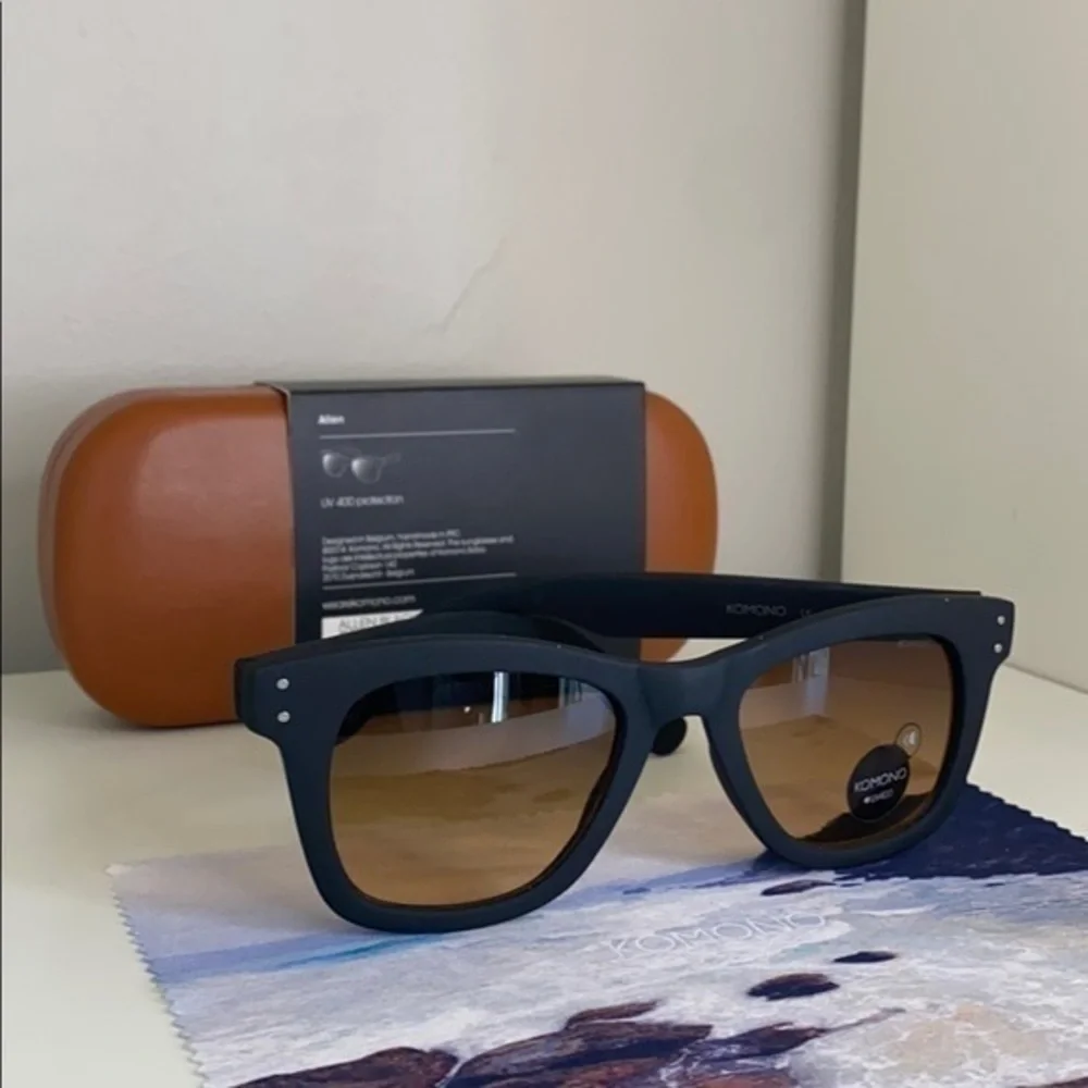 Komono New Allen Black Rubber Sunglasses